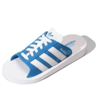 Adidas Gazelle Beach Slides „White Blue“