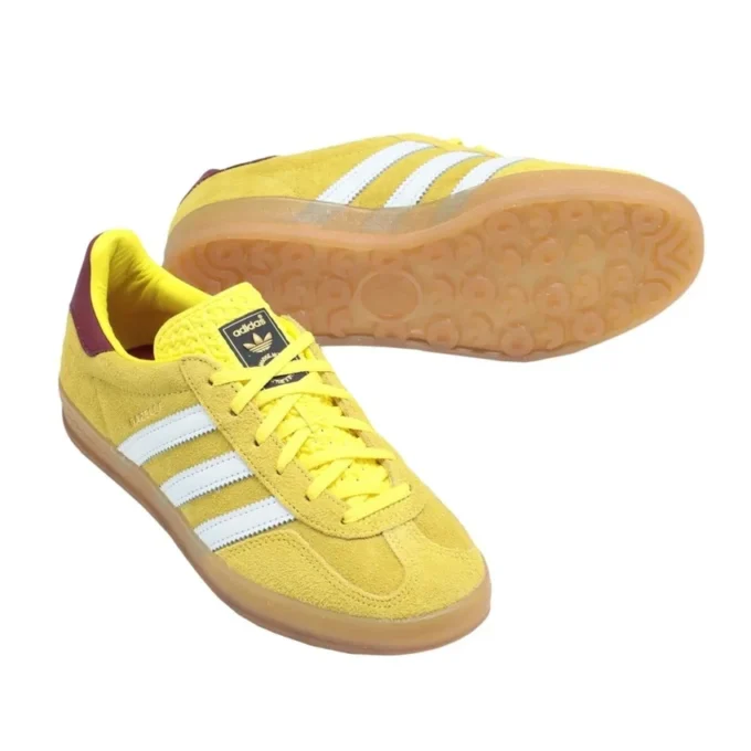 Halové boty Adidas Gazelle „Bright Yellow Burgundy“