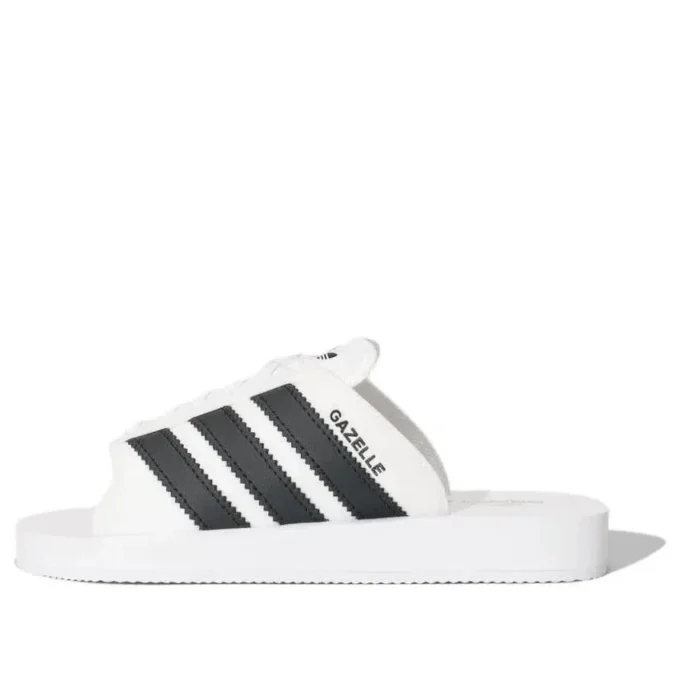 Párové plážové pantofle Adidas Gazelle „White Black“