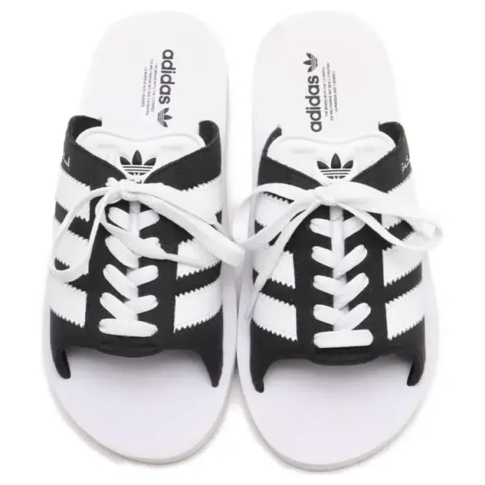 Párové plážové pantofle Adidas Gazelle „White Black“